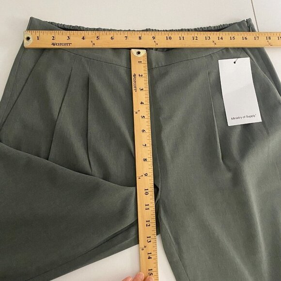 Ministry of Supply Swift Drape Pant Womens 12 Gray Side Zip Ankle Stretch - Picture 9 of 11